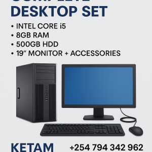 COMPLETE DESKTOP SET – INTEL CORE i5, 8GB RAM, 500GB HDD, 19” MONITOR + ACCESSORIES | KETAM KENYA