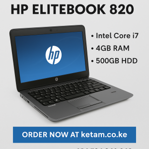 💼 HP EliteBook 820 – Intel Core i7, 4GB RAM, 500GB HDD | Refurbished Business Laptop Kenya
