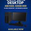 Complete desktop set, 4gb ram, 500gb storage, 19 inches screen, keyboard, mouse |KETAM Kenya.