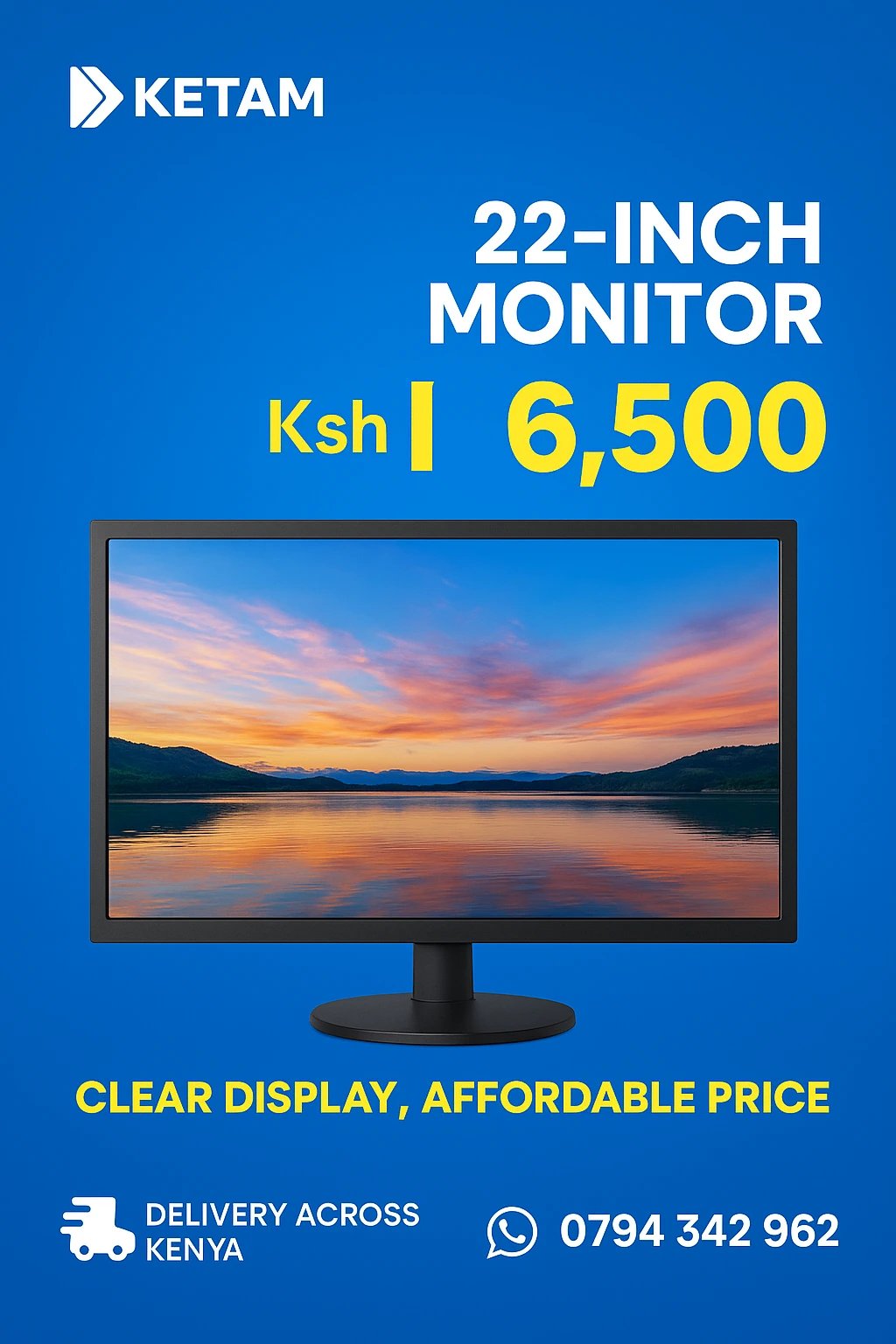 22-Inch Monitor – Clear Display, Affordable Price | KETAM Kenya