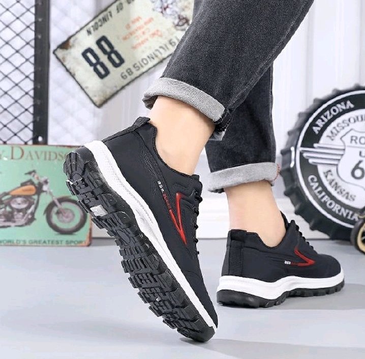 Men’s Athletics Sneakers – Black + Red | Breathable, Non-Slip & Comfortable Casual Shoes. - Image 2