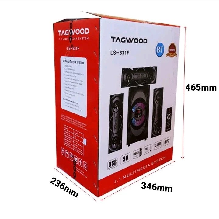Tagwood 631F 3.1CH Woofer Subwoofer | Bluetooth Home Theater System β Powerful Bass, Clear Sound - Image 2