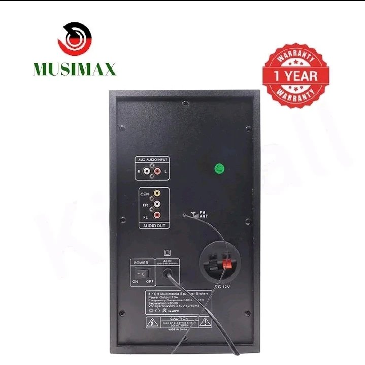 Limited Offer】MUSIMAX 3.1CH Bluetooth LM-1109 Woofer Home Theater System – 3000W Subwoofer with USB/SD/FM + Remote - Image 3