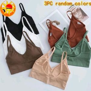 3PC Women’s Seamless Wrapped Chest Sports Bra – Comfortable Lingerie, No Steel Ring, Hollowed Out Sling Design.