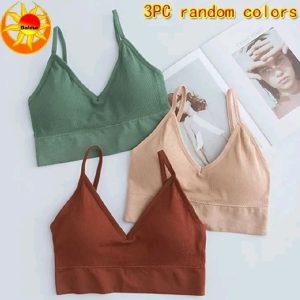 3PC Women’s Seamless Wrapped Chest Sports Bra – Comfortable Lingerie, No Steel Ring, Hollowed Out Sling Design.