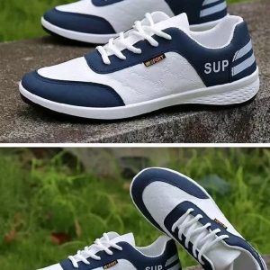 FEELING New Trendy Casual Sneakers - Flat Shoes, PU Leather, Student Running Shoes, Men Shoes