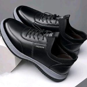 Baldur Men’s Artificial Leather Business Casual Shoes – Anti-Slip, Wear-Resistant, Stylish & Comfortable (Black)