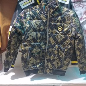 Men’s Luxury Gold Geometric  Puffer Jacket – 2026 Urban Streetwear Edition From KETAM 🌟